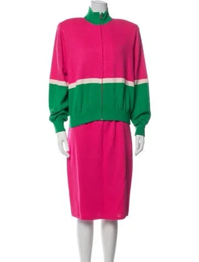 Pre-owned St John Skirt Set In Pink