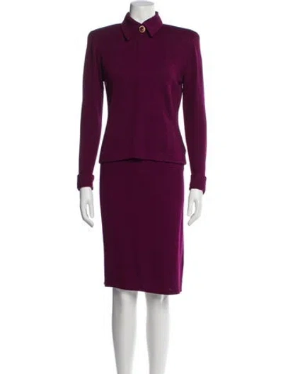 Pre-owned St John Skirt Set In Purple
