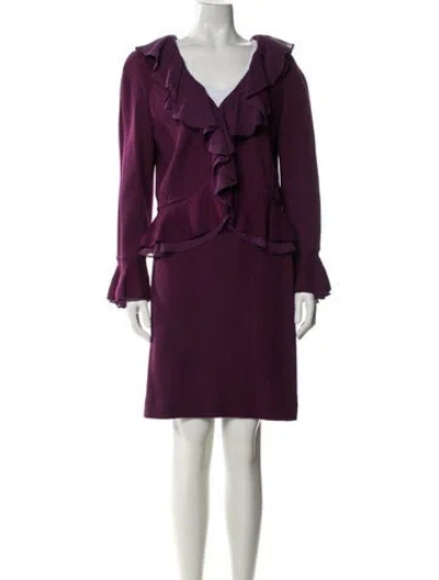 Pre-owned St John Skirt Set In Purple