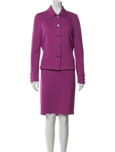 Pre-owned St John Skirt Set In Purple