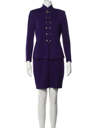 Pre-owned St John Skirt Set In Purple