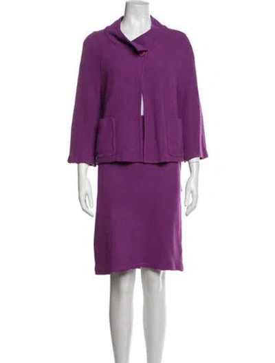 Pre-owned St John Skirt Set In Purple
