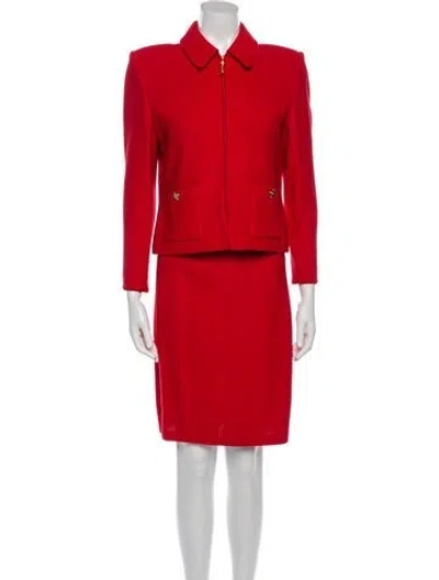 Pre-owned St John Skirt Set In Red