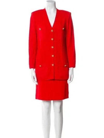 Pre-owned St John Skirt Set In Red