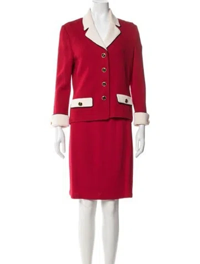 Pre-owned St John Skirt Set In Red