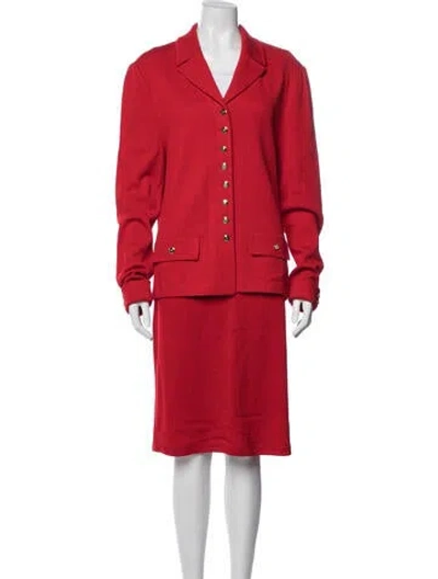 Pre-owned St John Skirt Set In Red
