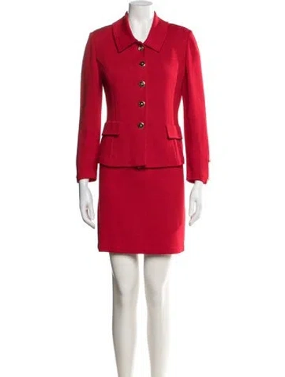 Pre-owned St John Skirt Set In Red