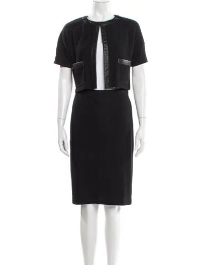 Pre-owned St John Skirt Suit In Black