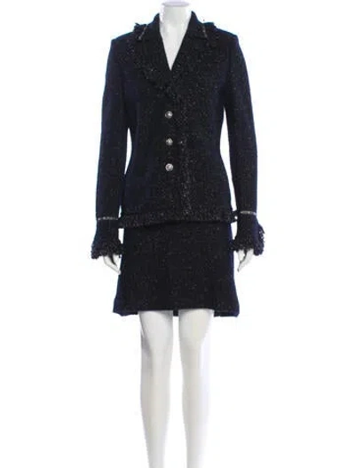 Pre-owned St John Skirt Suit In Blue