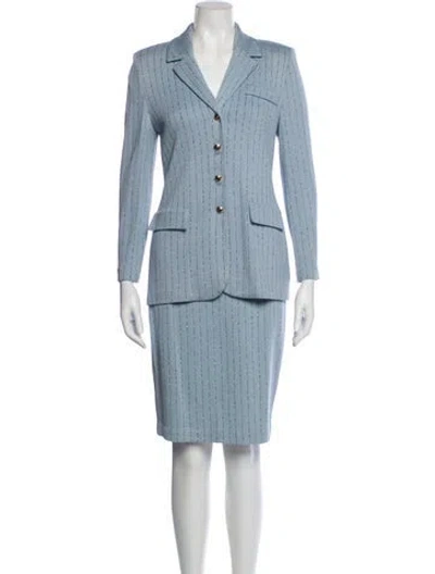 Pre-owned St John Skirt Suit In Blue
