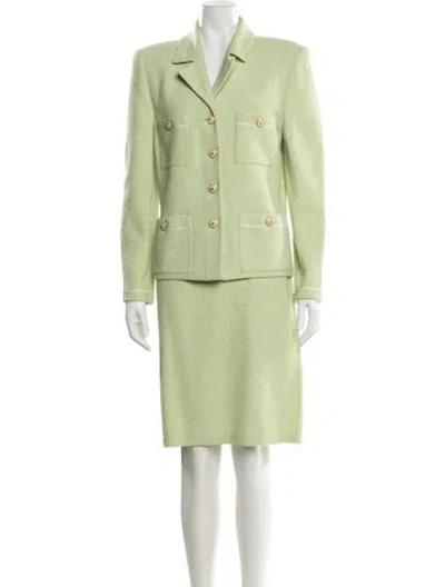 Pre-owned St John Skirt Suit In Green