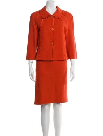 Pre-owned St John Skirt Suit In Orange