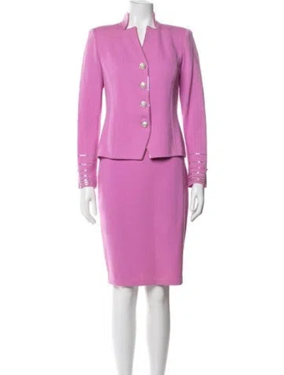 Pre-owned St John Skirt Suit In Pink