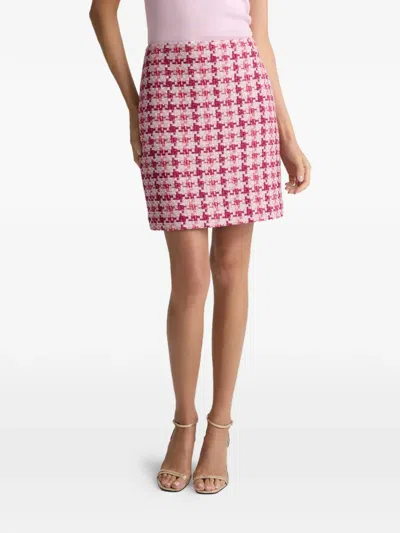 St John Skyler Tweed Skirt In Pink