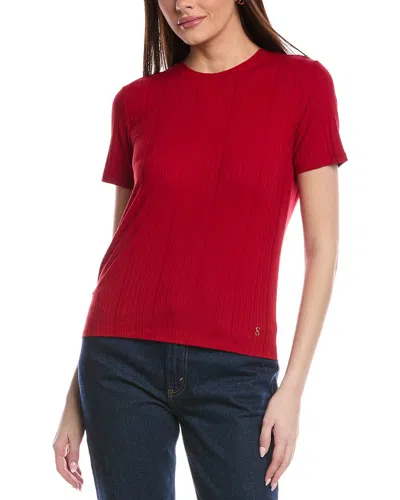 St John St. John Sleek Rib Jersey Knit Top In Multi