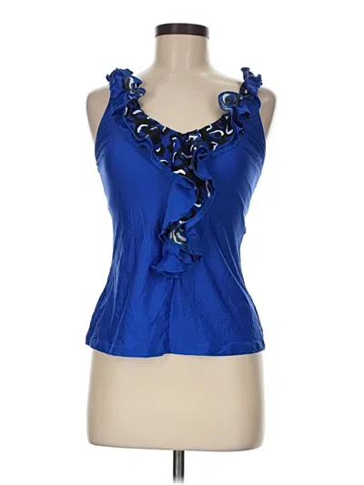 Pre-owned St John Sleeveless Blouse In Blue