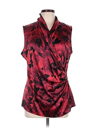 Pre-owned St John Sleeveless Blouse In Burgundy