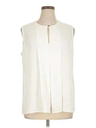 Pre-owned St John Sleeveless Blouse In Ivory