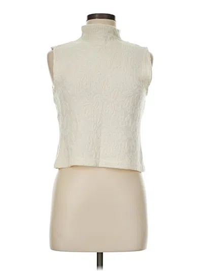 Pre-owned St John Sleeveless Blouse In Ivory