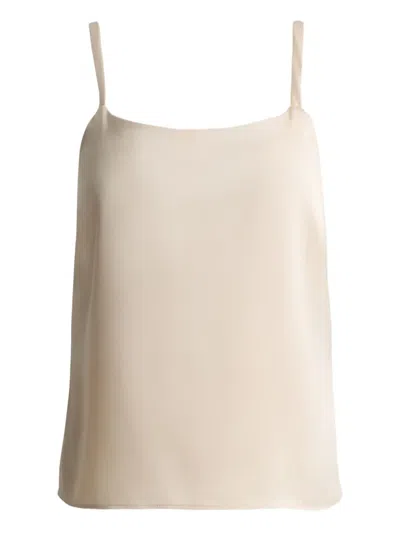 St John Sleeveless Blouse In Neutral