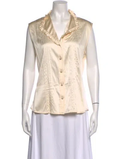 Pre-owned St John Sleeveless Blouse In Neutral
