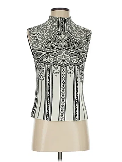 Pre-owned St John Sleeveless Blouse In Silver