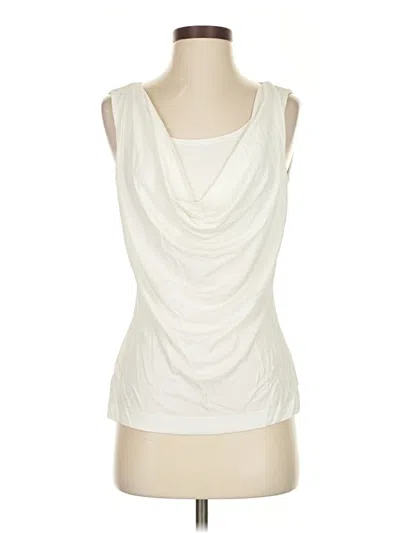 Pre-owned St John Sleeveless Blouse In White