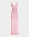 St John Sleeveless Degrade Sequined Knit Gown In Pink