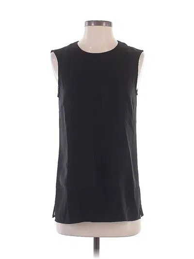 Pre-owned St John Sleeveless Silk Top Black Boatneck Tops