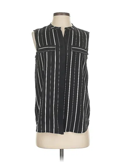 Pre-owned St John Sleeveless Silk Top Black Collared Neckline Tops