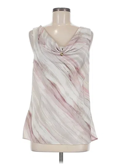 Pre-owned St John Sleeveless Silk Top Ivory Strapless Neckline Tops