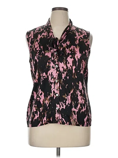 Pre-owned St John Sleeveless Silk Top Pink Halter Neckline Tops