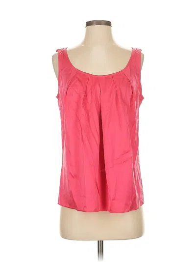 Pre-owned St John Sleeveless Silk Top Pink Scoop Neck Tops