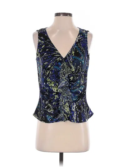 Pre-owned St John Sleeveless Silk Top Purple Plunge Neckline Tops