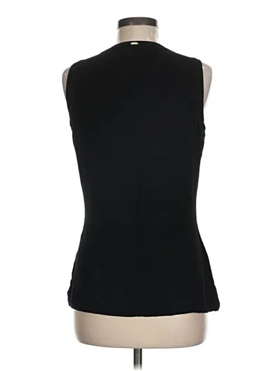 Pre-owned St John Sleeveless Top Black High Neck Tops