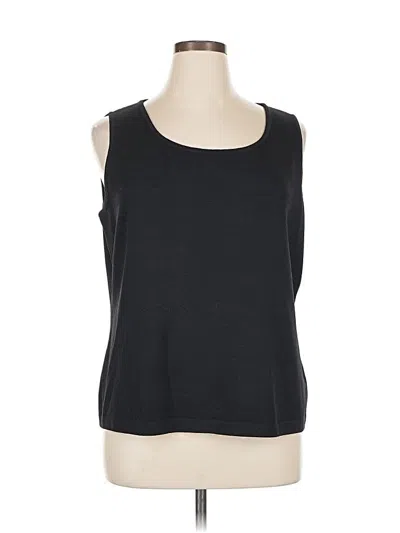 Pre-owned St John Sleeveless Top Black Scoop Neck Tops