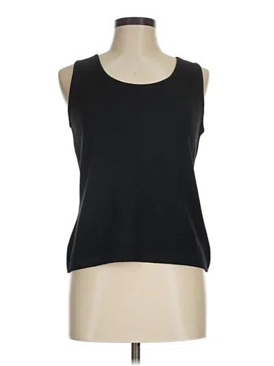 Pre-owned St John Sleeveless Top Black Scoop Neck Tops