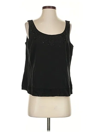 Pre-owned St John Sleeveless Top Black Scoop Neck Tops