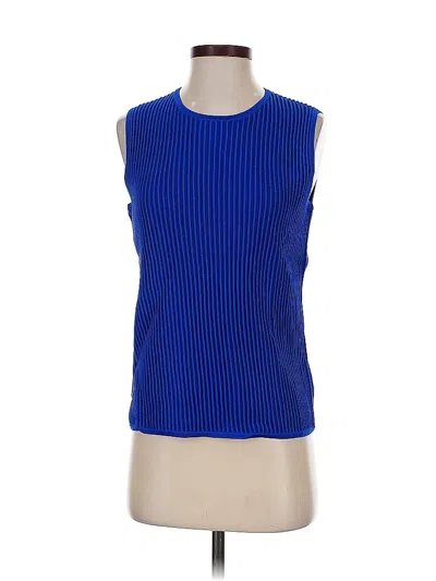 Pre-owned St John Sleeveless Top Blue Boatneck Tops