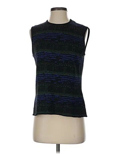 Pre-owned St John Sleeveless Top Blue Halter Neckline Tops
