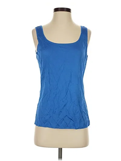 Pre-owned St John Sleeveless Top Blue Scoop Neck Tops