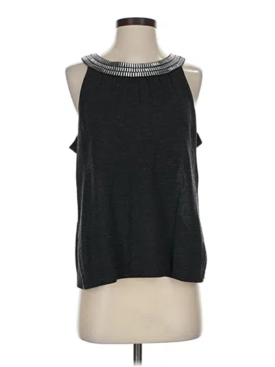 Pre-owned St John Sleeveless Top Gray Halter Neckline Tops
