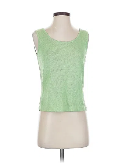 Pre-owned St John Sleeveless Top Green Scoop Neck Tops