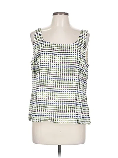 Pre-owned St John Sleeveless Top Green Square Neckline Tops