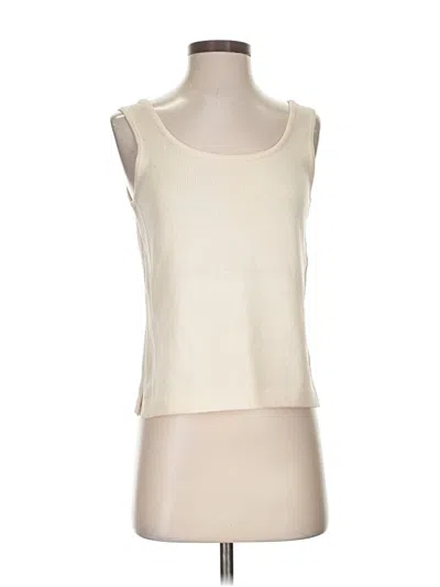 Pre-owned St John Sleeveless Top Ivory Scoop Neck Tops In White