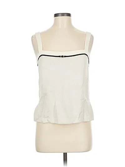 Pre-owned St John Sleeveless Top Ivory Strapless Neckline Tops In White