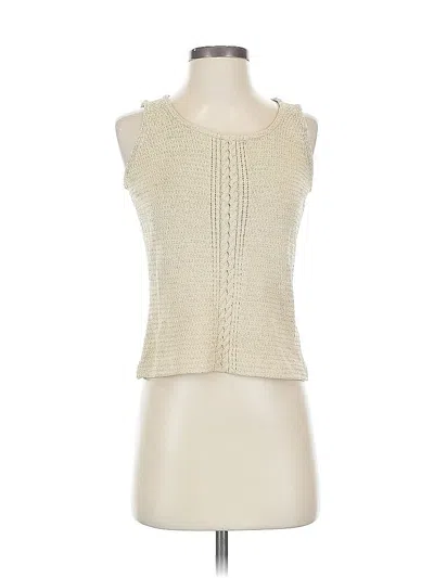 Pre-owned St John Sleeveless Top Ivory Sweetheart Neckline Tops In White
