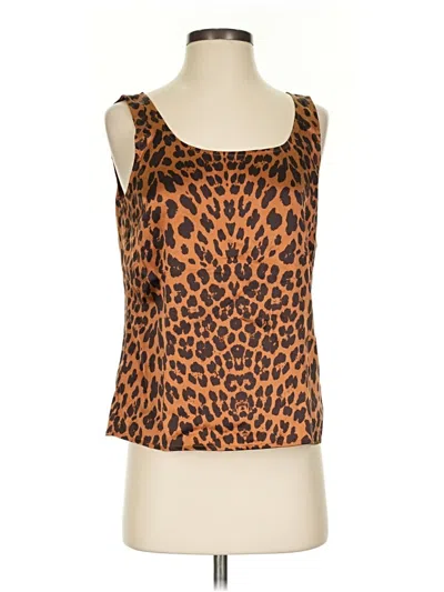 Pre-owned St John Sleeveless Top Orange Square Neckline Tops