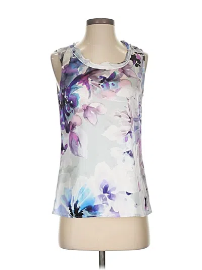 Pre-owned St John Sleeveless Top Purple Halter Neckline Tops