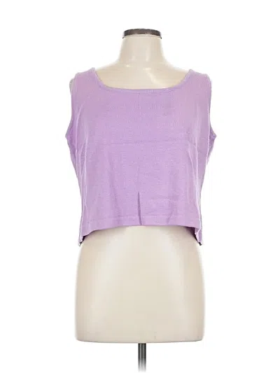 Pre-owned St John Sleeveless Top Purple Scoop Neck Tops
